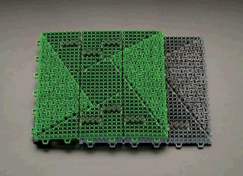 【メーカー在庫あり】 エスコ ESCO 300x300x24mm 連結ブラシマット グリーン 000012025478 JP [2]
