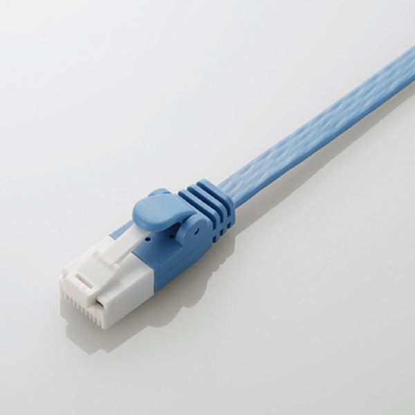 【メーカー在庫あり】 エスコ ESCO 10m フラットLANケーブル(カテゴリー6準拠)[ブルー] EA764BD-10A JP店