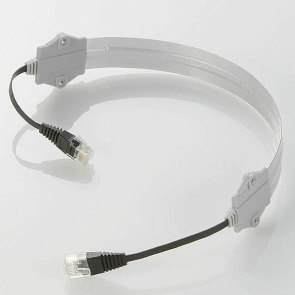 長さ：500mm(アルミ強化部200mm)厚み：1.4mm(アルミ強化部)コネクタ形状：RJ45カテゴリー5e準拠ヨリ線仕様・モールド加工アルミテープでケーブルを強化し、加重や屈曲の耐久性を高めています。サッシ窓のすき間からLANケーブルを引き込めます。EA764BF-200楽天 JP店　
