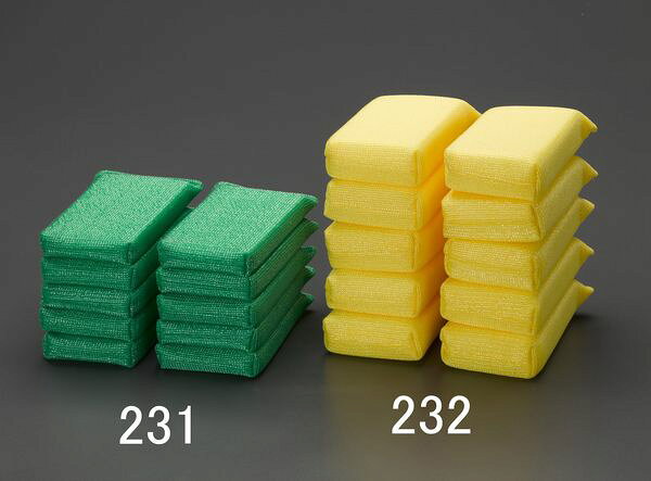 【メーカー在庫あり】 エスコ ESCO 80x160mm高耐久ネットスポンジ(緑/薄手10個 EA928AS-231 JP店