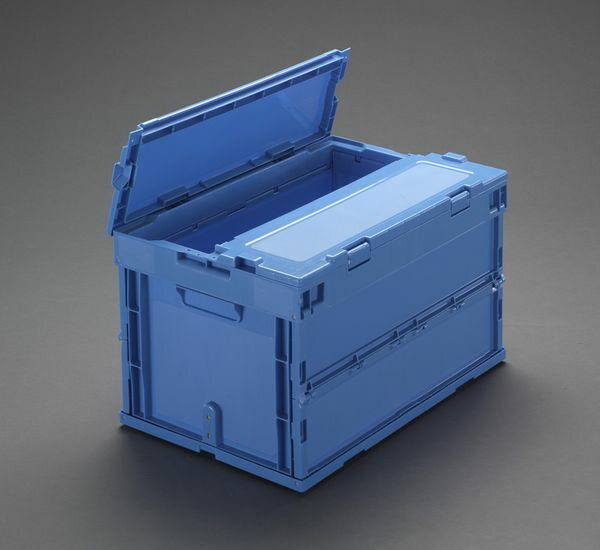 【メーカー在庫あり】 EA506AA-77 エスコ ESCO 530x366x340mm/49.8L 折畳コンテナ(ロック付・青)