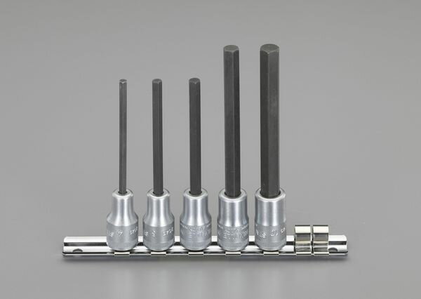 【メーカー在庫あり】 EA617YL-200 エスコ ESCO 3/8"sq/5個組 [Hex]ロングビットソケット