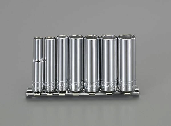 差込角:1/4”全長:50.8mm対辺(mm):6・7・8・10・11・12・137個組EA618VB楽天 JP店　