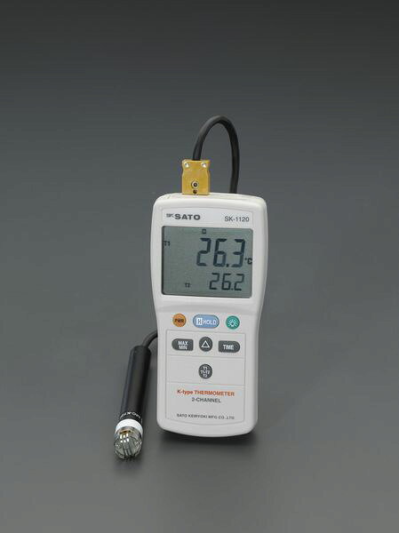 ※:センサープローブ別売(EA701BA-11A〜-17、EA701SF-1〜-4からお選び下さい。)センサー:Kタイプ熱電対(2ch)測定範囲:-203.3〜1368℃分解能:0.1/1℃自動切替(上昇時199.9℃/下降時190℃)精度:±(0.3％rdg＋1)℃:0.1〜1000.0℃、±(0.5％rdg＋1)℃:-50.0〜0.0℃/1001〜1300℃(表示分解能1℃時は＋1dgt)機能:最高・最低温度表示、ホールド、平均値、オートパワーオフ、温度差表示(CH1-CH2)、バックライト電源:単4電池×6本(付属)サイズ:72(W)×35(D)×151(H)mm重量:255g付属品:指示計ビニールカバーEA701SG-2楽天 JP店　