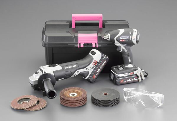 【メーカー在庫あり】 EA813PD-211 エスコ ESCO DC 18Vインパクトドライバー・グラインダーセット(充電式)