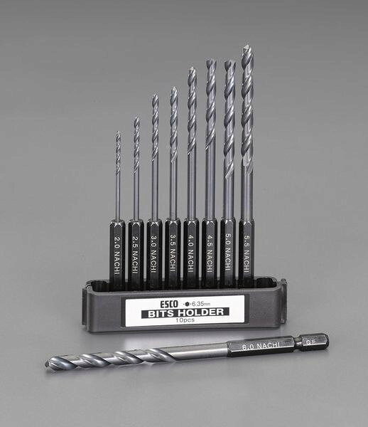 材質:Co-HSS(コバルトハイス)六角シャンク:6.35mm入数:9本サイズ(mm):2.0・2.5・3.0・3.5・4.0・4.5・5.0・5.5・6.0シンニング付EA824NP-100楽天 JP店　
