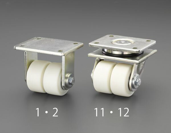 【メーカー在庫あり】 EA986KX-2 エスコ ESCO 100mm キャスター(固定金具・ツインホイール)