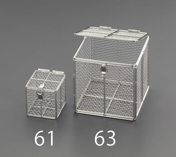 【メーカー在庫あり】 EA992CV-61 エスコ ESCO 100x100x100mm バスケット(フタ付ステンレス製)