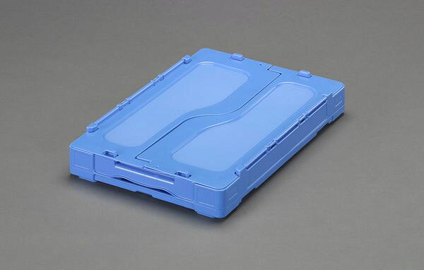 【メーカー在庫あり】 エスコ ESCO 530x366x281mm/42.2L 折畳コンテナ (透明・青) ...