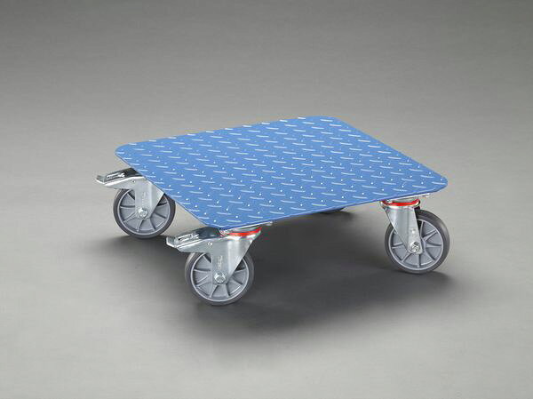 床高さ：185mm車輪：自在×2、自在(ブレーキ付)×2車輪サイズ：125×32mm(TPE車)積載均等耐荷重：400kg荷台サイズ：500×500mm重量：14.5kg荷台材質：スチール4輪自在キャスターブレーキ付EA520AD-13A楽天 JP店　