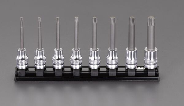 〈セット内容〉：8個組差込角：3/8”(9.53mm)サイズ：T20・T25・T27・T30・T40・T45・T50・T55EA619BN-100楽天 JP店　