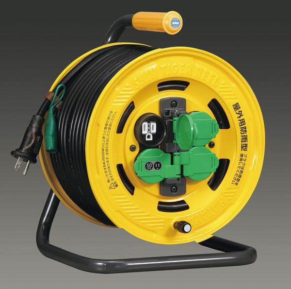 コンセント数：4個コンセント定格：2P・15A・125V接地付許容電流：15A電線仕様：VCT2.0m×3心漏電感度電流：15mAコード長：50m重量：11.1kg防雨型(通電部絶縁保護)フキュートビプラグ付温度センサー(自動復帰型)付で、電線溶解や焼損事故を防止します。EA815BT-50楽天 JP店　