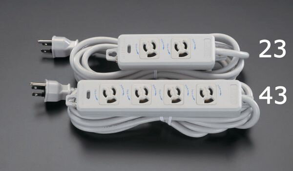 【メーカー在庫あり】 エスコ ESCO AC125V/15Ax 3m タップ(2口・抜け止・アース付) EA815GK-23 JP店