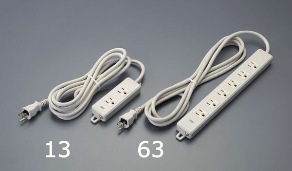 【メーカー在庫あり】 エスコ ESCO AC125V/15Ax 1m タップ(6口・アース・マグネット付) EA815GK-61 JP店