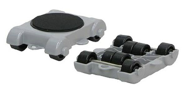 入数：2個積載均等耐荷重(1台)：100kg(4個使用の場合は300kgまで)サイズ：80(W)x100(D)x30(H)mm重量(1台)：89g材質：ABS・ウレタンクッション床高さ：30mmEA986DP-1,-2用「安全ツマミ」を持って家具の下にセットするので、指を挟む心配が軽減され安全設計です。4軸6組の車輪(ローラー)なので、畳の縁、フローリングの継ぎ目、タイルや石貼りフロアーの目地に車輪(ローラー)が落ちることなく、安全に移動できます。台車の回転盤はクッション性があり、移動時の溝や凹凸、傾斜を移動時の「台車の抜け」を軽減します。EA986DP-12A楽天 JP店　