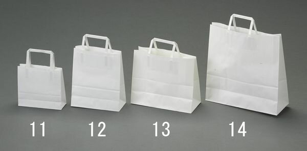 材質：晒クラフト紙持ち手付(紙紐/平紐)平手タイプで持ちやすく、手紐が内側に折り込めるので保管に便利です。汎用性の高い白無地です。サイズ(幅×マチ×高さ)：180×60×165mm厚み：80g/入数：50枚000012297250楽天 JP店　