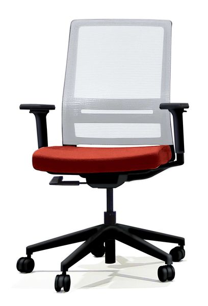 【メーカー在庫あり】 ビジネスチェアー(肘付/グレー/レッド) EA956XA-208 JP店