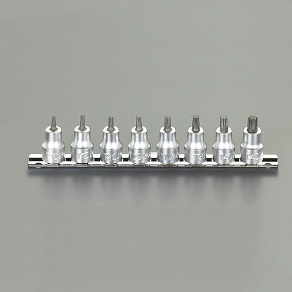 サイズ：T10・T15・T20・T25・T27・T30・T40・T45(8個組)全長(mm)：50差込角：3/8”材質：ソケット：クロムモリブデン鋼 ホルダー：スチール入数：1STEA618BH-1楽天 JP店　