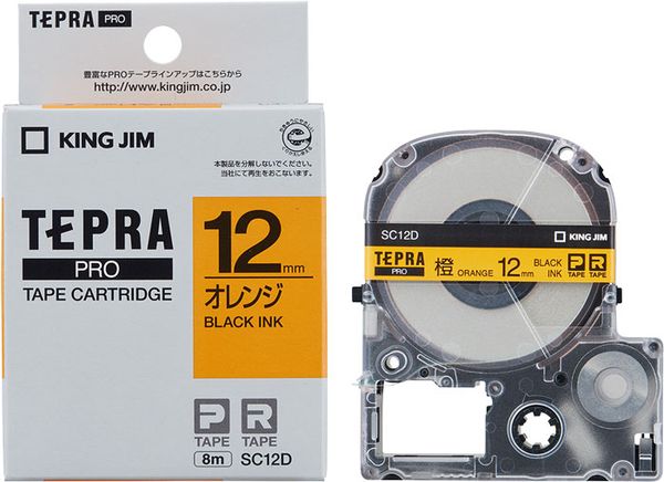 メーカー：キングジム（KINGJIM）型番：SC12Dテープ幅：12mmテープ色：橙文字色：ブラック8m巻テープ幅の合うものをお選び下さい。エコマーク取得商品入数：1個000012335641楽天 JP店　