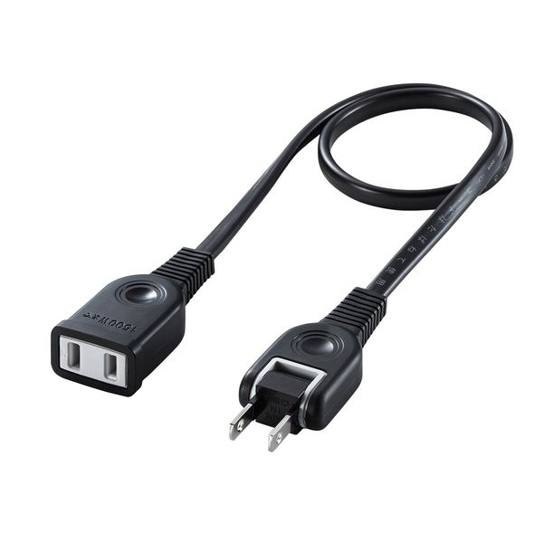 【メーカー在庫あり】 エスコ ESCO AC125V/15Ax0.5m 延長コード(スイングプラグ/黒) 000012339368 JP店
