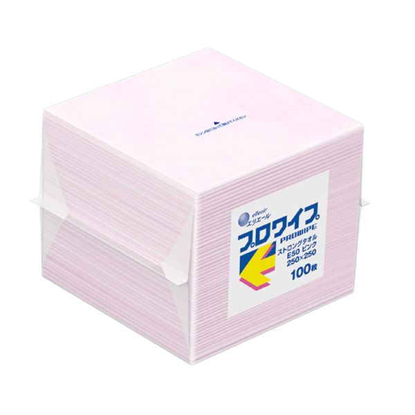 サイズ(mm)：250×250枚数(枚)：100入数(束)：1色：ピンク材質：パルプ＋ポリプロピレン1枚ずつ使い捨てで使用する事で衛生的。耐摩耗強度が高く、擦っても破れにくく、基布のPP不織布の原料に色顔料を練りこんでいるので、色落ちしない。パルプ混素材により、布のような感触で、吸水性が高く、容器の拭き取りや食材のこぼれ拭きに適しています。 ※肉や魚のドリップ吸収用途にもお使いいただけます。洗濯の手間を削減し、作業効率改善に。000012340880楽天 JP店　