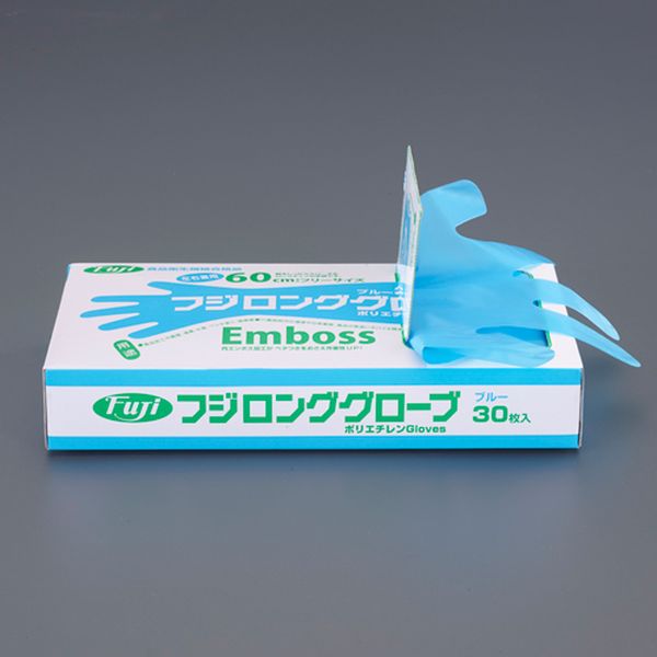 【メーカー在庫あり】 エスコ ESCO フリー 手袋(ポリエチレン・エンボス・ブルー/30枚) 000012330115 JP店 2