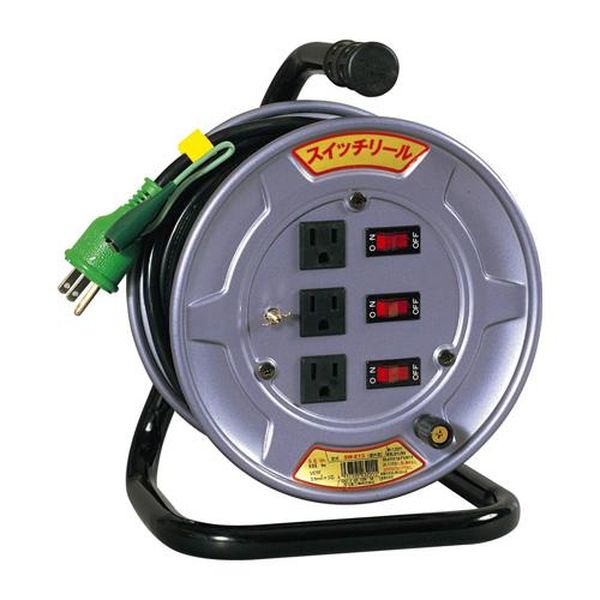 【メーカー在庫あり】 エスコ ESCO AC125V／15A／10m コードリール（スイッチ／アース付） EA815BH-106 JP店