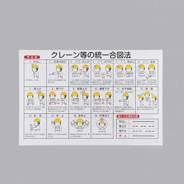 【メーカー在庫あり】 エスコ ESCO 600x900mm クレーン等の統一合図法 EA983AK-82 JP店