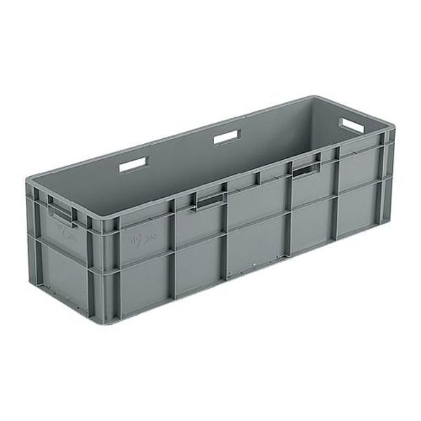●容量…78.7L●外寸(mm)…1005×335×288（H）●色…灰●内寸(mm)…970×300×276（H）●有効内寸…962×292×266mm●圧縮荷重…14.55kN(1485kgf)●材質…ポリプロピレン●重量(g)…2350●底面形状…TPタイプサンボックス（ベタ目コンテナ）TP規格（大手自動車メーカー様と共同開発した物流効率を最大限に追及したコンテナ規格）コンテナに採用されている底面形状です。TP規格に基づき設計された底面の凸形状により、TP規格コンテナ全種の相互嵌合が可能で、井桁積みのほか、サイズの異なるコンテナでも安定した段積みが可能です。SFタイプはコンテナの内底面が凹凸形状になっており軽量です。●底面ブロック数…12●積み重ね可能●TP規格大手自動車メーカー様と共同開発した物流効率を最大限に追及したコンテナ規格です。コンテナの設計を規格化＝モジュール化し、その規格に沿ってサイズバリエーションを展開することで全てのコンテナで相互に嵌合が可能です。異なるサイズのコンテナでも安定した段積みが可能なため、トラック等へ隙間無く積む事が可能となり、物流費の無駄がありません。TP規格は2色コンテナ（SNコンテナ）やオリコンにも展開され、更なる物流の効率化を図れます。●持ち手カバー3型対応2種のパーツを内側と外側から挟むだけで持ち手孔を塞ぐ『持ち手カバー3型』の設置が可能です。工具無しで容易に脱着でき、内容物の飛び出し、ホコリや異物混入を防止します。EA506AF-315楽天 JP店　