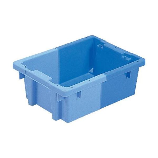 ●容量…4.2L●外寸(mm)…300×220×100（H）●色…ブルー/ライトブルー●内寸(mm)…250×190×97（H）●有効内寸…230×170×87mm●圧縮荷重…7.55kN(770kgf)●材質…ポリプロピレン●重量(g)…365●底面形状…格子リブ底面に格子状のリブ（平面部を補強するためその面に垂直に立てられた板形状）を設置しております。リブの高さによって曲げ強度は決まり、リブが高ければ高いほど、高い強度を示します。工業用コンテナに多く採用され、特に油を使う業界では膨潤（樹脂が油等を吸収して体積が増加する現象）による撓みを抑制する効果があります。●ネスティングの高さ…38mm●積み重ね可能●180°回転によりスタッキング2色コンテナ（SNコンテナ）で採用されているタイプで、異色・異形状スタッキングタイプとも言います。製品を水平に180°回転させることで、スタッキング（積み重ね）とネスティング（収納）の二つの形態がとれるタイプです。スタッキング時は商品を収納しての搬送や保管に利用できます。空箱時はネスティングさせることで、容積を小さくでき、空箱の保管場所や運送費の削減が可能です。ネスティング効率を追及したタイプであり、容積を約30〜40％まで減少させることが可能です。●水抜き孔有EA506AL-52楽天 JP店　