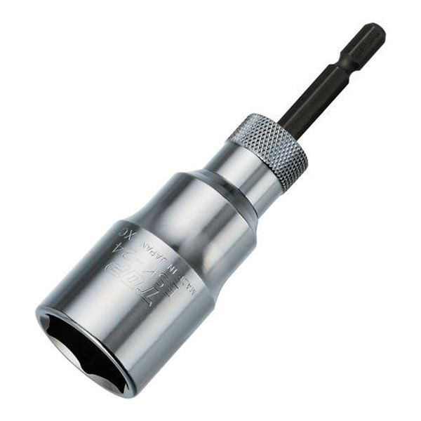●対辺(mm)…24●外径(mm)…32.8●全長(mm)…115●六角シャンク…1/4”●重量…185g●材質…SCM45●保証トルク…75N・m●6ポイント●各種ボルト・ナットの着脱に●一般的な電動ドリルドライバーでご使用いただけます。●40Vまで対応（7.2〜18Vいずれも対応）●耐久性に優れており、18V使用時はさらに抜群の耐久性を発揮します。●軸が折れてもワンタッチで交換可能●ロングシャンク採用でより高トルクインパクトの使用でもねじれ応力を緩和し、軸折れを防ぐことで高耐久、長寿命を実現。●六角シャンクの材質を高耐久特殊鋼に変更。高トルクに耐える強い軸に●〈※注意※〉・ボルト・ナットに対して斜め掛け、浅掛けや過大な力を掛けないでください。・シャンクが折れた場合は、強替シャンク（ESK-TS）と交換してください。・市販のスリムビット・トーションビットでのご使用は、咬み込みの原因となります。・接続するソケットや使用状況によって耐久性が異なる場合があります。・工具の使用目的以外には使用しないでください。EA612BG-24楽天 JP店　