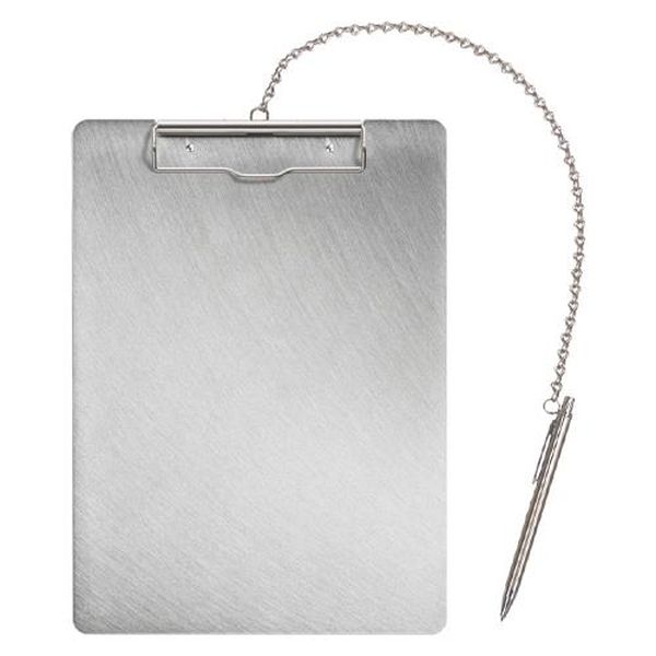 【メーカー在庫あり】 エスコ ESCO 240x330mm/A4 クリップボード (ステンレス製/ペン付) EA762DA-258 JP店