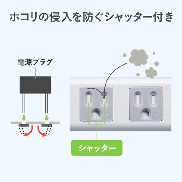 【メーカー在庫あり】 エスコ ESCO AC125V/15Ax5m タップ (6口/3P/シャッター付) EA815GM-262 JP店