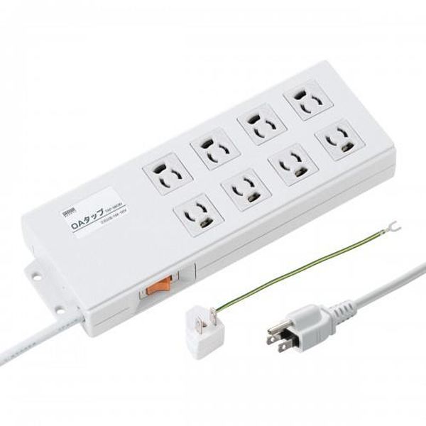 ●コンセント…3P(抜止)×8口●コード長…2m●定格…15A・125V(合計1500Wまで)●プラグ…3P(3P→2P変換アダプタ付き)●サイズ…284(W)×100(D)×40(H)mm●カラー…ホワイト●使用地域…日本国内のみ。日本以外ではご使用いただけません。●認証…電気用安全法(PSE)技術基準適合品●コード…VCTF 2.0スケア（SQ）×2心、0.75スケア（SQ）×1心（アース）仕上り外形寸法 直径約8.5mm●抜け止めの差込口ですので、不意のプラグ抜けがなく安心して使用できます。●スチール机などに簡単に取付けできるマグネット付きです。●便利な一括集中スイッチ付きです。●プラグは3P（接地付き）プラグで3P→2P変換アダプタ付きです。●アース接続ができる、アース端子付きです。●壁にネジなどで仮固定することができるフック穴付きです。●差込口には熱に強いユリア樹脂を採用し、ケースは二重成型の安全設計です。EA815GM-339楽天 JP店　