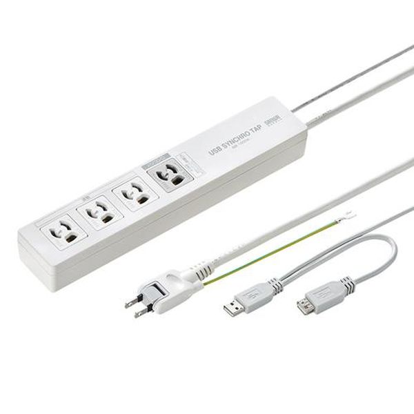 【メーカー在庫あり】 エスコ ESCO 125V/15Ax5m パソコン連動タップ (4口/USB感知式) EA815GM-386 JP店