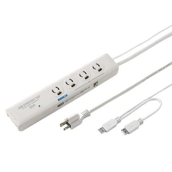 【メーカー在庫あり】 エスコ ESCO 125V/15Ax2m USB連動タップ (4口/TEL雷ガード) EA815GM-387 JP店