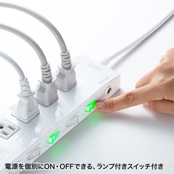 株式会社ヒロチー商事 楽天市場店の【メーカー在庫あり】 エスコ ESCO 125V/15Ax2m 省エネタップ (6口/3P) EA815GM-409 JP店｜アングル2