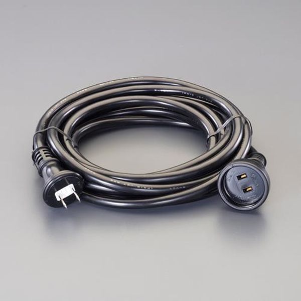 ●定格…15A・125V（1500W）●コンセント…2P×1口●コード長…5m●電線仕様…S-VCT2c×1.25mm2●重量…0.7kg●材質…導体部：銅線　被覆：塩化ビニール樹脂●保護等級…IPX3●カラー…ブラック●耐寒性に優れたやわらかいコード●二重構造で安心安全●防雨型EA815GN-102楽天 JP店　