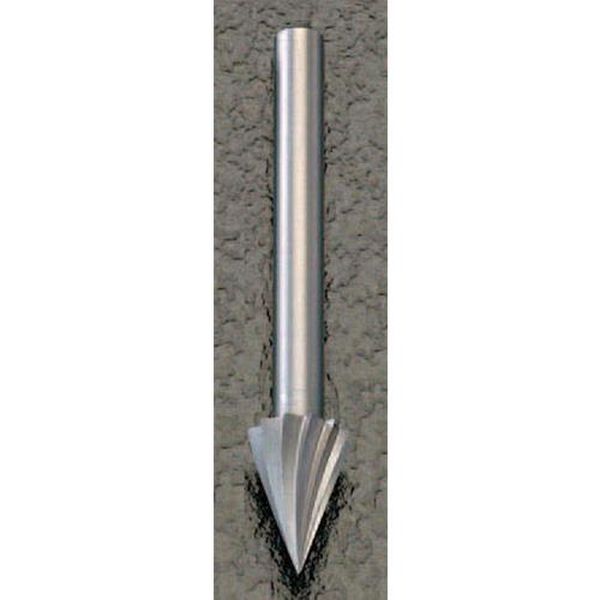 ●刃径×刃長×全長…6.4×9.39×15mm●入数…2本●最大回転数…30,000rpm●軸径…3.2mm●軟質金属やプラスチック、木材の面取り、くり抜き、溝彫り、筋付け、またテーパー状の穴を開けるのに使用します。EA818E-417楽天 JP店　