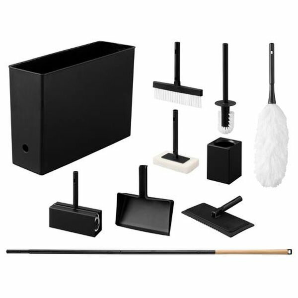【メーカー在庫あり】 エスコ ESCO [9点組] 掃除用具セット (ブラック) EA928AB-104 JP店