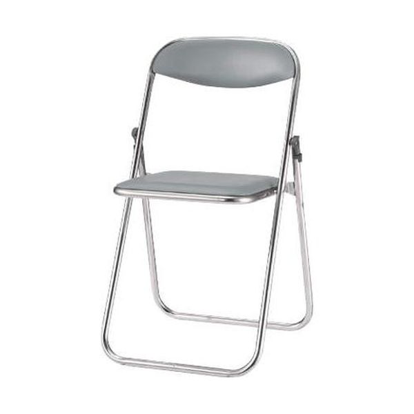 【メーカー在庫あり】 エスコ ESCO 455x437x740mm 折り畳み椅子 (メッキ脚/グレー) EA956XA-151 JP店