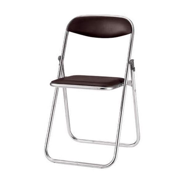 【メーカー在庫あり】 エスコ ESCO 455x437x740mm 折り畳み椅子 (メッキ脚/ダークブラウン) EA956XA-15..