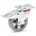 【メーカー在庫あり】 エスコ ESCO 160mm キャスター (自在金具/弾性タイヤ/ブレーキ付) EA986CL-160 JP店