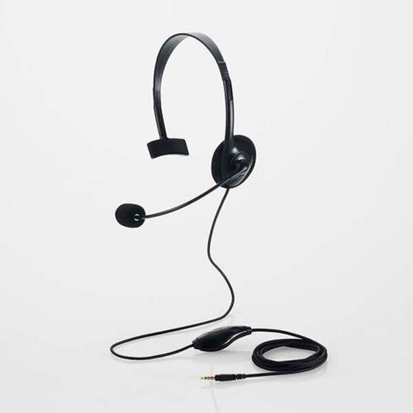 【メーカー在庫あり】 エスコ ESCO 1.8m/4極 ミニプラグヘッドセット(ミュートスイッチ/左耳用 EA763BC..