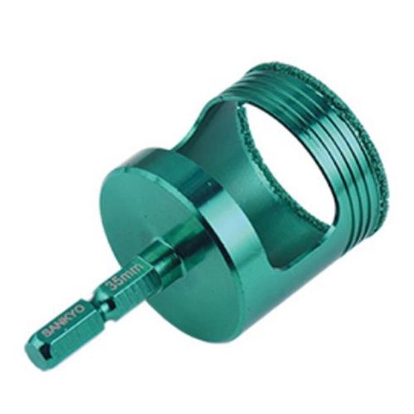 ●用途…硬質タイル・磁器タイル・石材タイル穴あけ用●刃先径…35.0mm●全長…65mm●有効長…30mm●軸径…6.35mm●欠けが少なく仕上がりキレイ●溶着製法によりダイヤ保持力に優れる●コアドリル：力が分散されカケが少なく、キレイな仕上がりが可能スパイラルボディ：先端部への安定した水供給が可能強化ボディ採用：ボディが破損しにくく、精度の高い穿孔が可能●※本製品は湿式専用ですので、必ず穿孔部に、特にドリルビット先端に注水するようにご使用下さい。EA811AT-35.0楽天 JP店