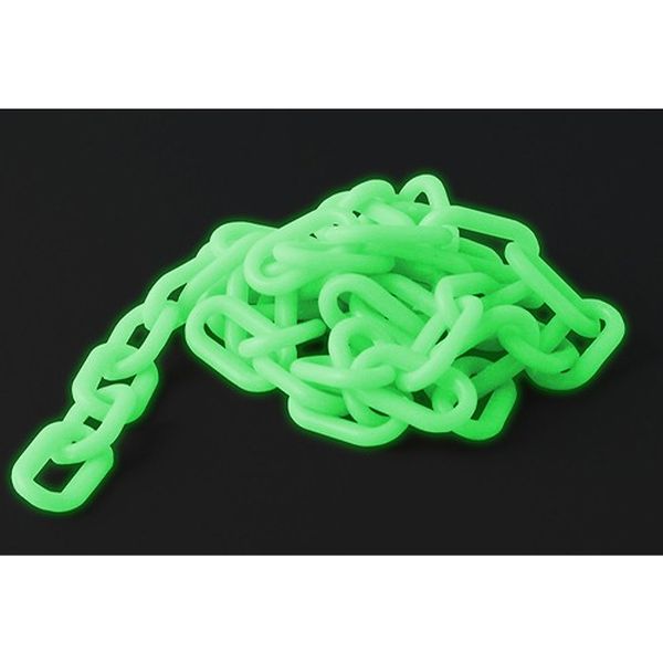 ●全長…5m●線径…6mm●色…蓄光グリーン●材質…高密度ポリエチレン(HDPE)、蓄光材●りん光輝度…JIS Z 9107 JCクラス●引張強度…25kg以上●太陽光・蛍光灯・白色LEDなどの光を吸収し、暗所で約6〜8時間光ります。●用途に合わせてお好みの長さにカットできます。●軽量のため持ち運びが簡単です。●高密度ポリエチレンのため雨に濡れても錆びません。●屋外耐候性に優れています。●倉庫や工場内などの立入制限箇所や、夜間の防犯、商業施設などの駐車場や出入口などに。ディスプレイなどの装飾、通常のチェーンで引っかかりやすい箇所等。EA980AG-100楽天 JP店