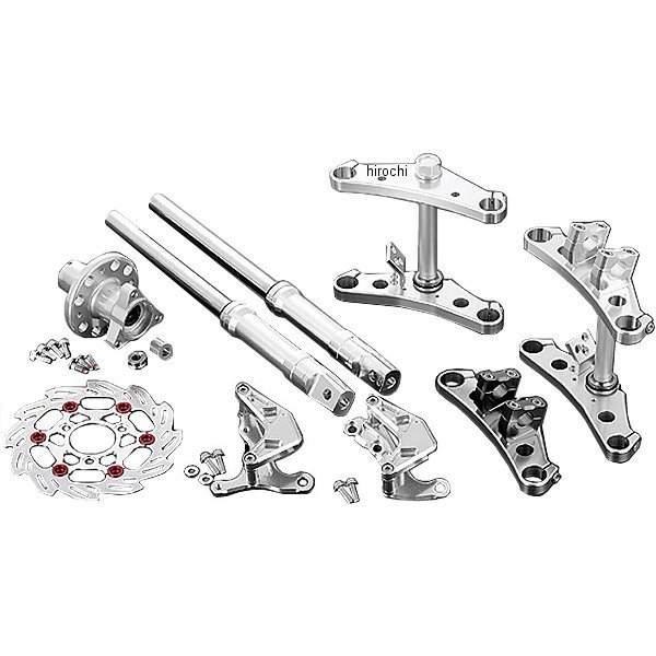 シフトアップ ワイドステム 27mm フロントフォークキット モンキー バーハンドル対応 クランプ付 シルバー 4pods 205387-13 JP店