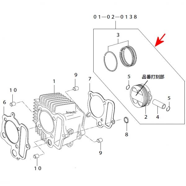 SP武川 ピストンキット DOHC 4V 100cc 57 モンキー/ゴリラ 01-02-0138 JP店