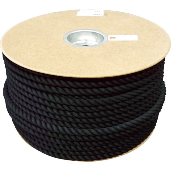 ・酸・アルカリ・海水などに強く、耐候性に優れ摩擦にも非常に強く、強度に優れたロープです。・各種結束、テント・タープ用など。・色：黒・線径(mm)：12・長さ(m)：100・包装形態：ドラム巻・ポリエステル・生産国 日本・JANコード 490...