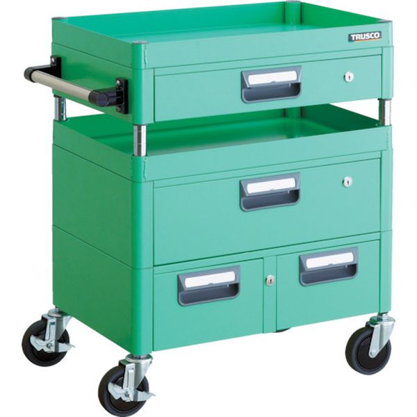 【メーカー在庫あり】 PEW762VWZYG ツールワゴン フェニックスワゴン 抗菌 省音 600X400XH740 引出付 ヤンググリーン PEW-762VWZ-YG JP店